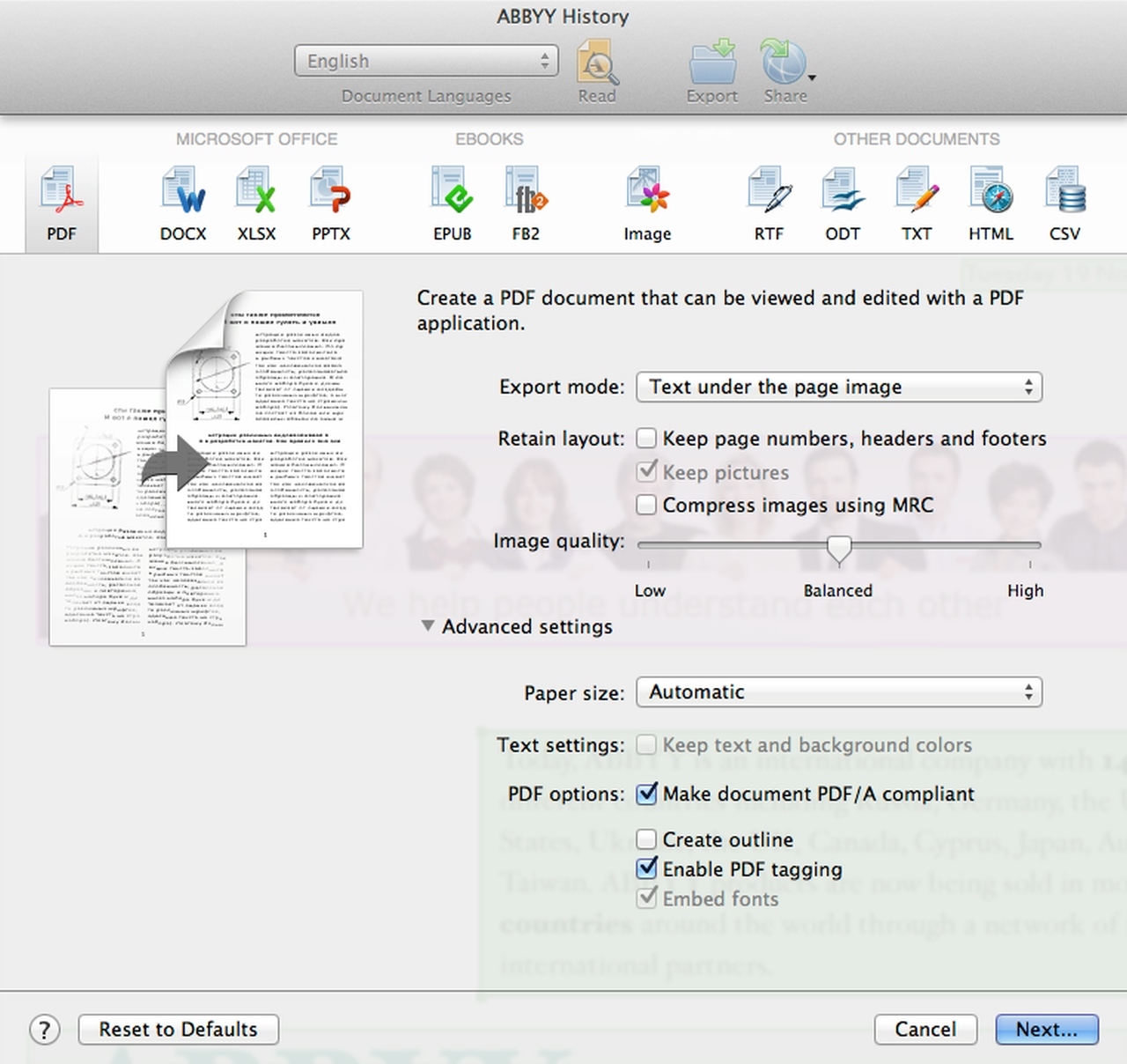ABBYY FineReader 16.0.14.7295 instal the new for apple